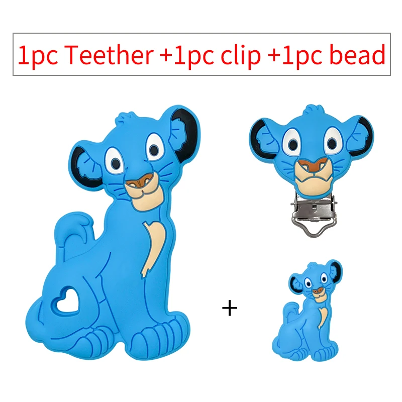 3-teiliges Set Silikon-Cartoon-Beißring Nippelclip-Perlen DIY Schnullerketten-Clips Perlen Geschenk Schmuckzubehör