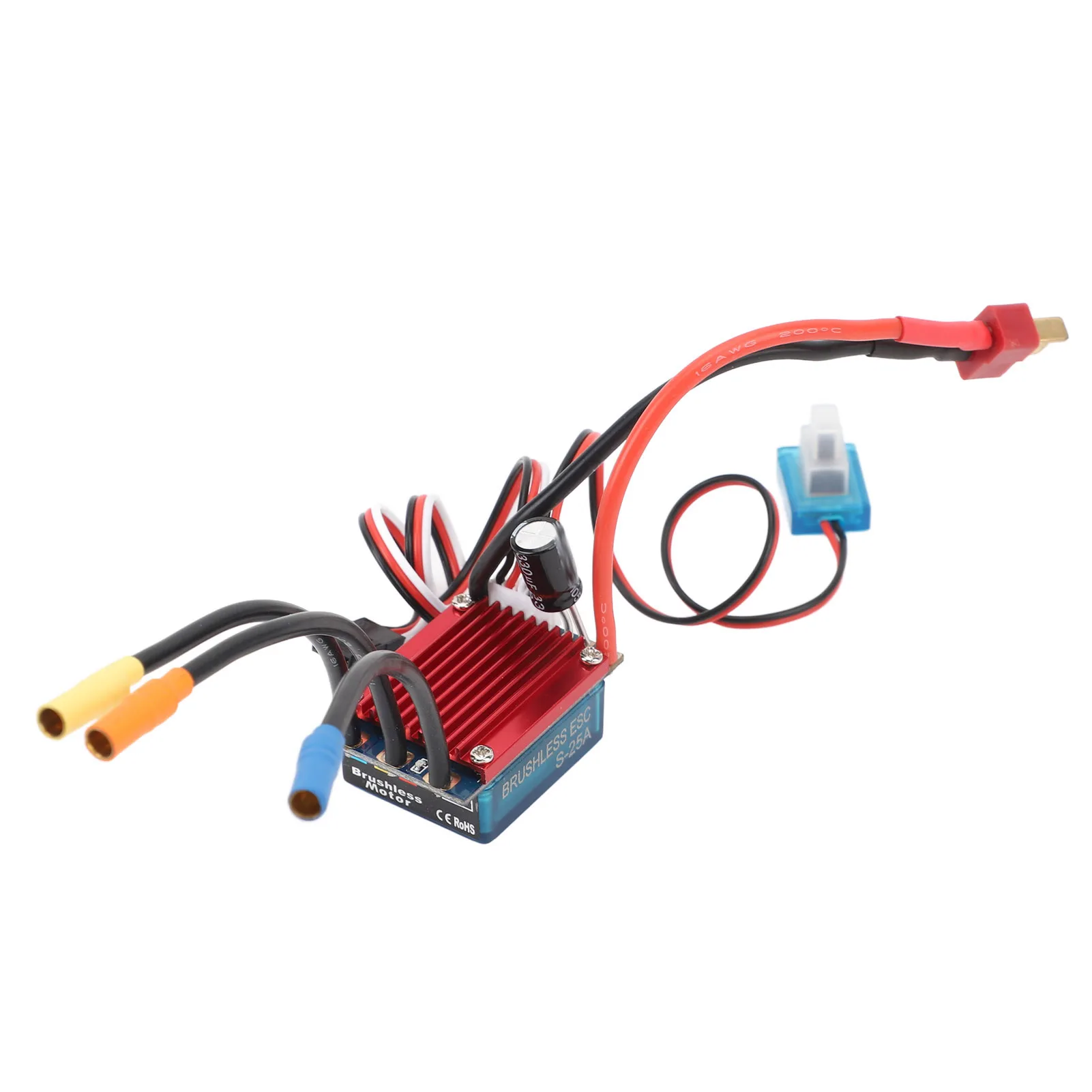 

25A Brushless ESC Strong Anti Interference RC Electronic Speed Controller for 1/14 1/16 Car Boat