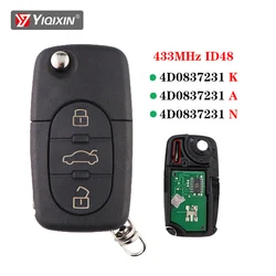 Flip Remote Car Key 433Mhz ID48 Chip For Audi A3 A4 A6 A8 B5 TT RS4 Allroad Quattro 1994-2004 4D0837231A 4D0837231K 4D0837231N