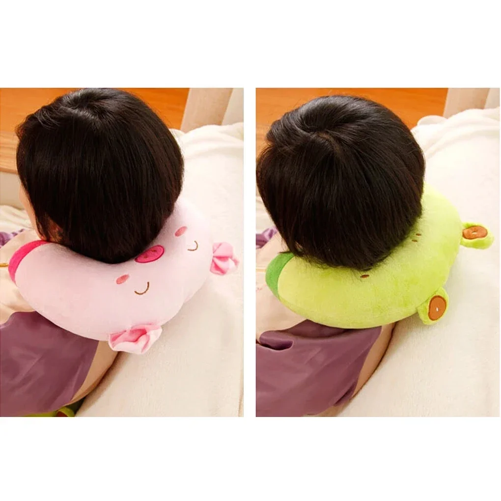 Soft U-shaped Plush Sleep Neck Pillow Office Cushion Cute Kids/Adults Travel Pillow Soft & Cozy