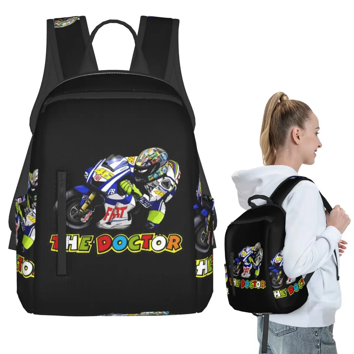 

Рюкзак Valentino Rossi, студенческая сумка для книг для мальчиков и девочек, детская школьная сумка, компьютерные сумки на плечо для мужчин и женщин