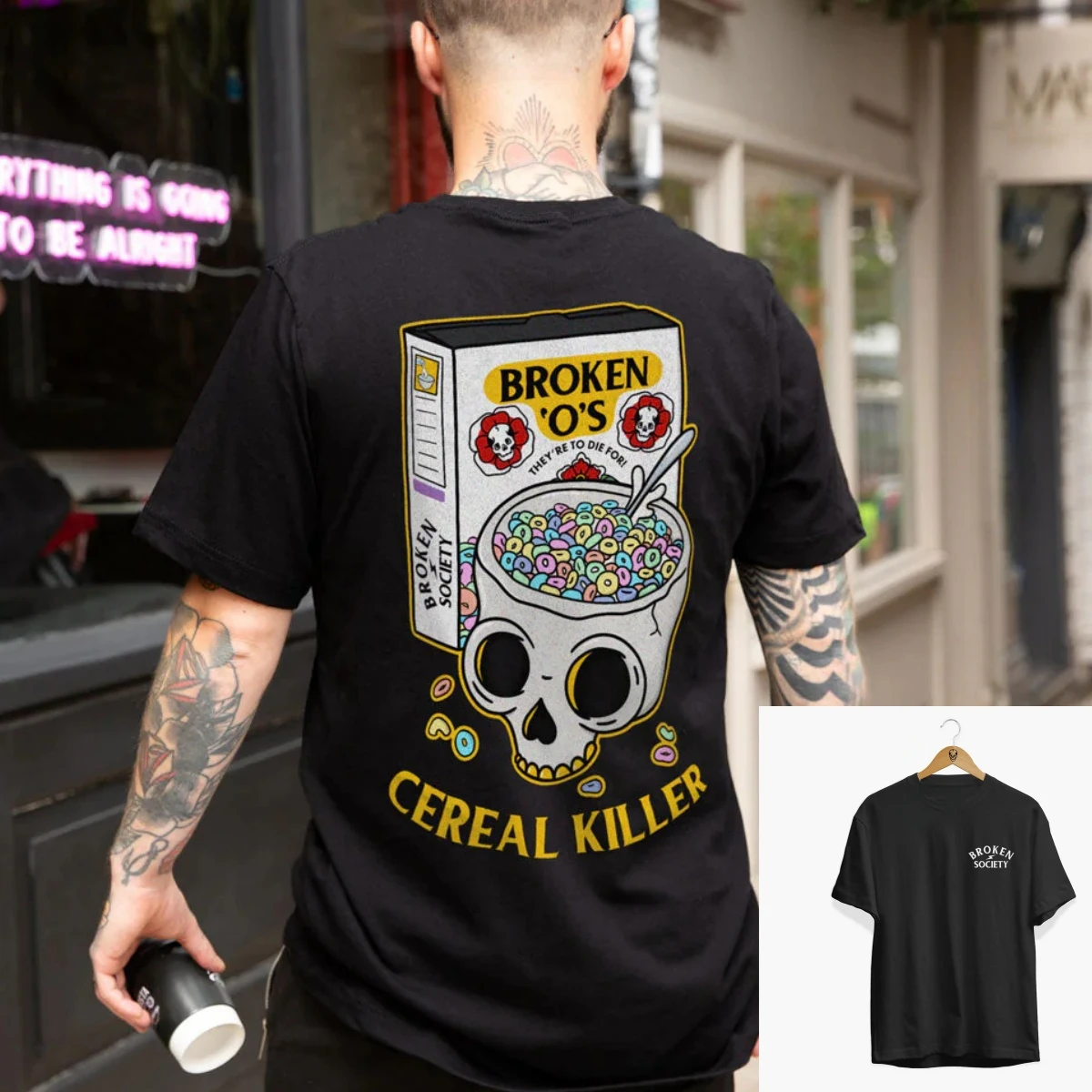 Anti Social Butterfly Tattoo Art Retro Style Casual T-Shirt Men's and Women's Luxury Brand Luxury Clothes Men's T-shirts
