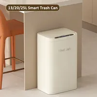 Smart Trash Can with Lid 20 Liters 25L Sensor Large Trash Bin Kitchen Wastebasket Stainless Steel Automatic Recycle Bin Dustbin