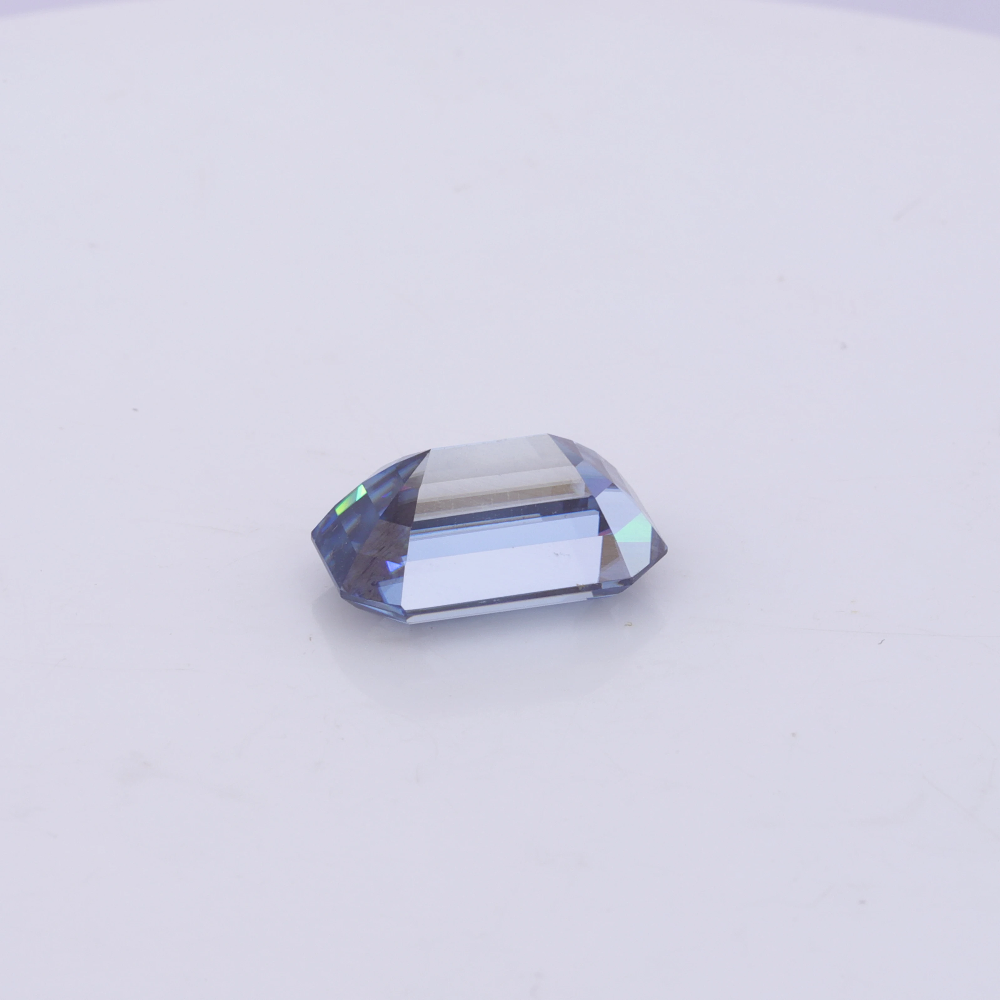 Loose Moissanites Stone Emerald Cut Grey Blue 12*18mm 15.56ct  Jewelry Making