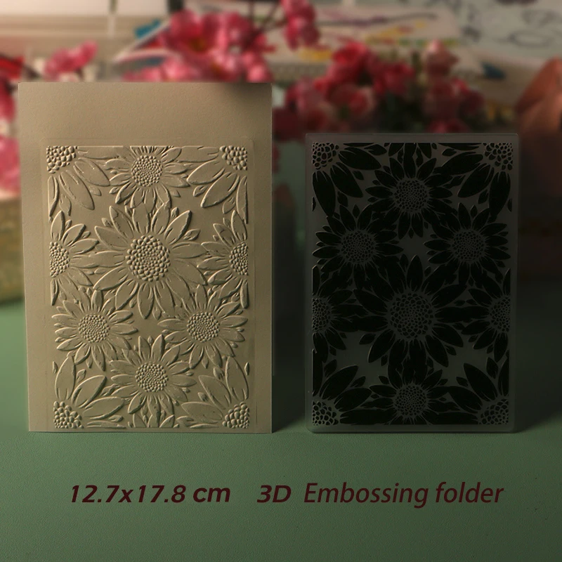 DUOFEN Crafts plastic 3D embossing folder embossing rose flower mold Christmas Birthday mothers day wedding