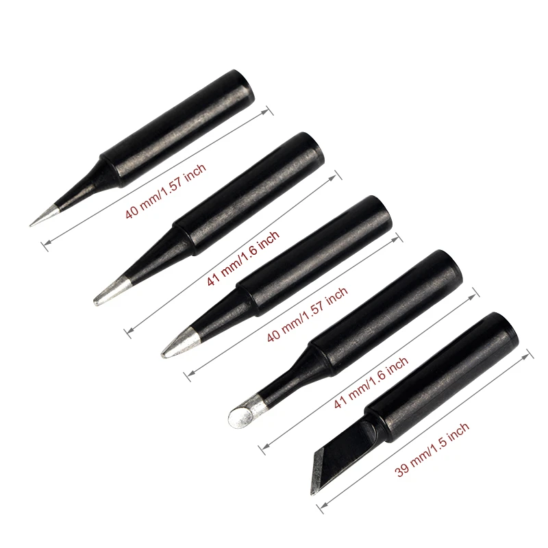 5PCS/Lot Soldering Iron Tip 900M Pure Copper Lead-free Solder Tips Soldering Iron Head Univers Welding Head BGA Soldering Tools