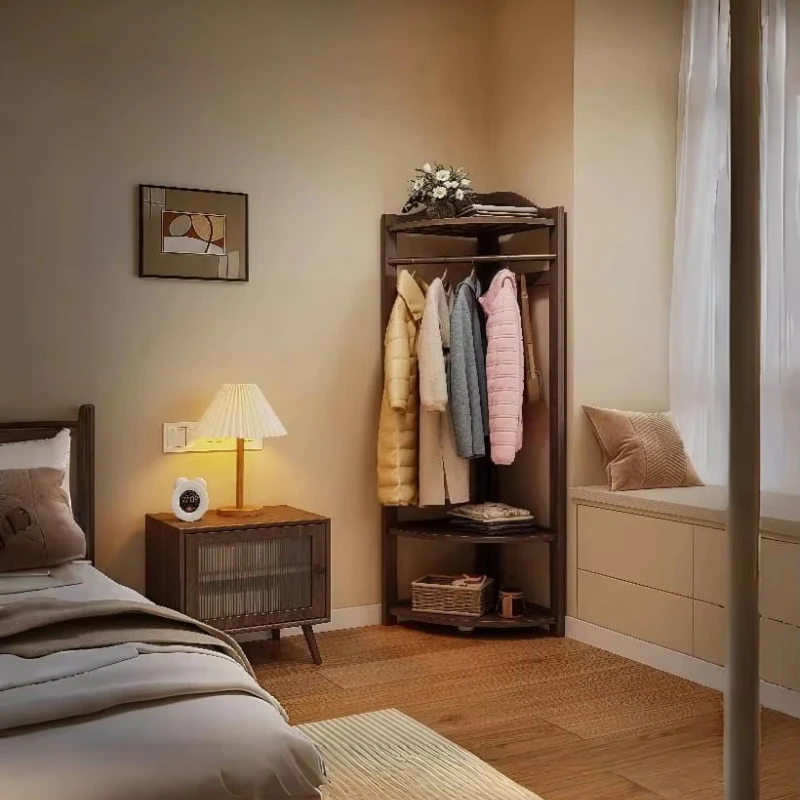 

Modern environmentally friendly indoor corner coat rack, made of solid wood, suitable for bedrooms, living rooms, and hotels
