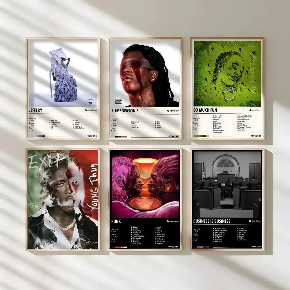 Singer Y-young Thug Painting Calligraphy Waterproof Canvas Art Wrinkle Free Wall Hanging For Home Living Room Bedroom Decor
