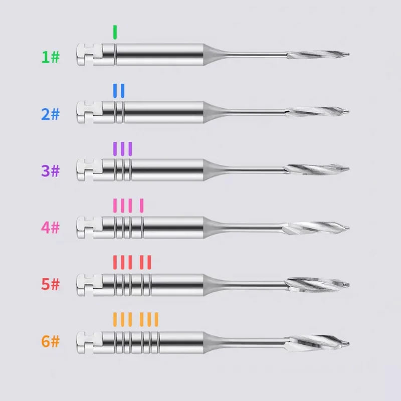 6 sztuk/paczka dentystyczne bramki endodontyczne wiertła Peeso rozwiertaki obrotowe 32mm/28mm pilniki endodontyczne ze stali nierdzewnej