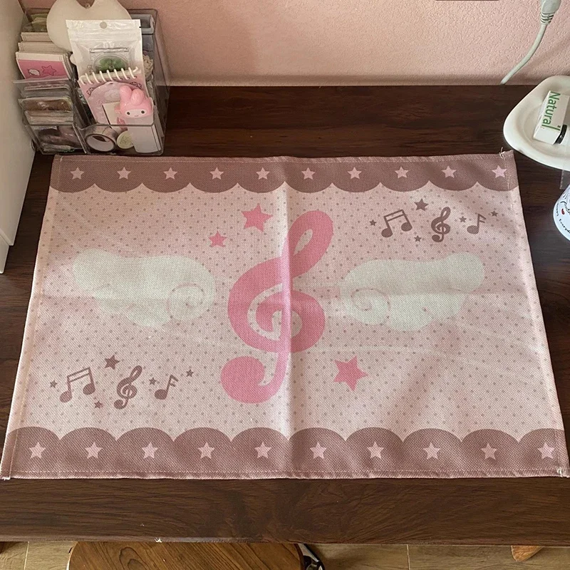 

INS Pink Musical Note Strawberry Table Mats Office Desk Mat Computer Keyborad Pad Table Desk Dust-proof Cloth Placemat 40*60cm
