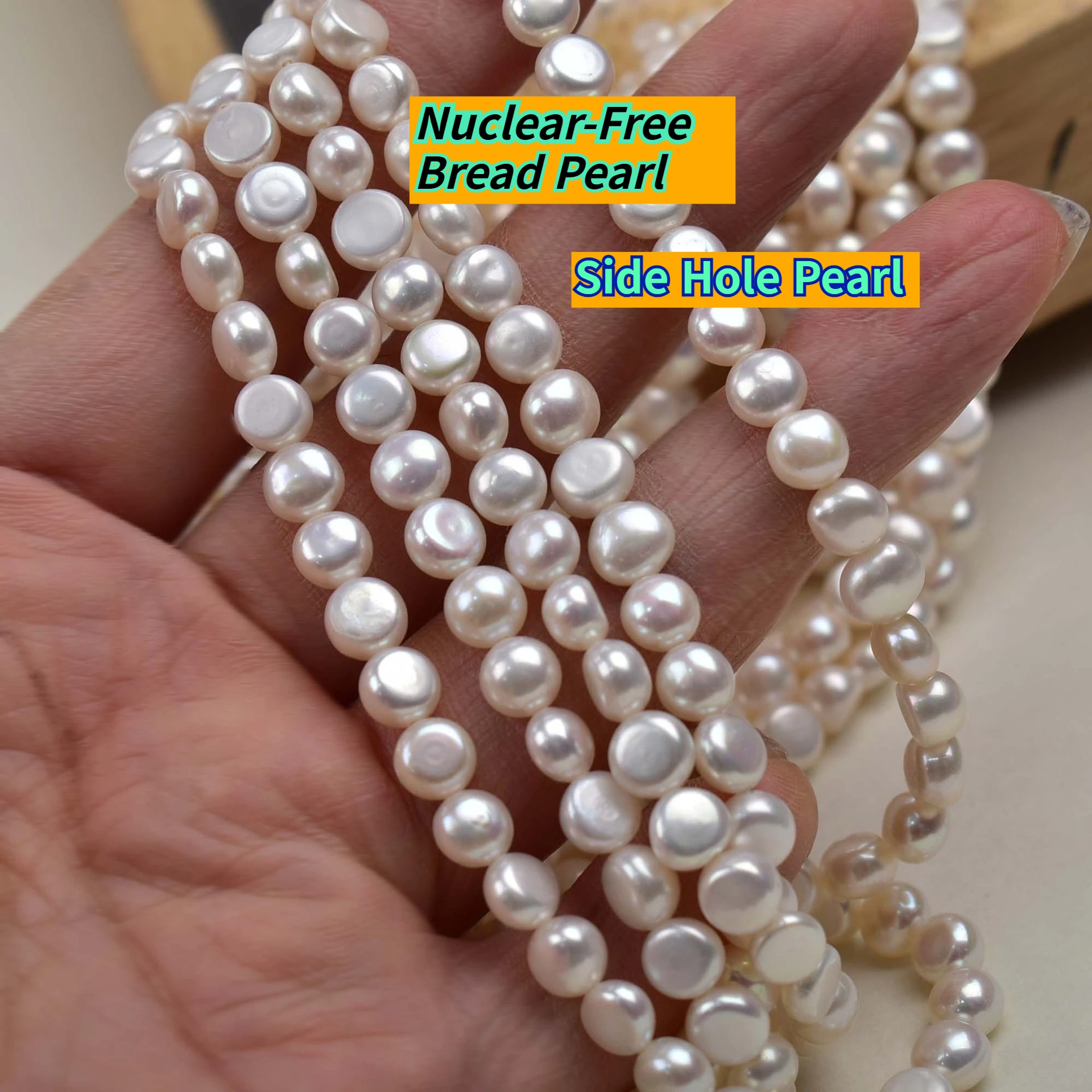 

Nuclear Free Pearl Natural Freshwater Pearl Nugget Side Hole Pearl 6-6.5mm For Jewelry Making DIY Earrings Ring Chains Accessory