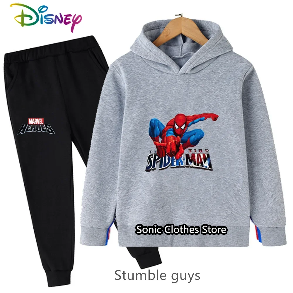 

Spiderman Kids Disney Hoodie Set Fall Anime Girls Sports Activewear