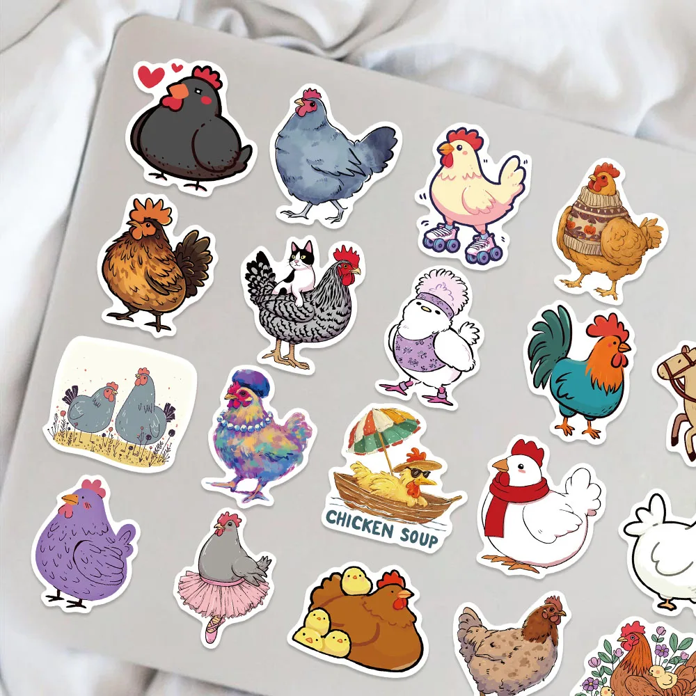 50PCS Cartoon Chicken Animal Personality Creative Sticker Desk Refrigerator Phone Skateboard Waterproof Sticker Wholesale