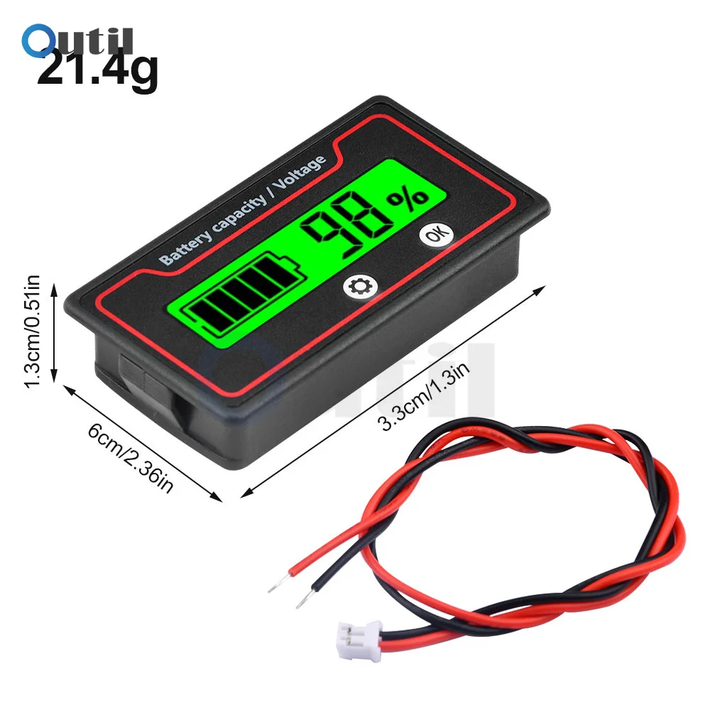 Battery Power Display Meter 9-120V Lithium Lead Acid Battery Iron battery capacity tester voltage volt ammeter battery monitor