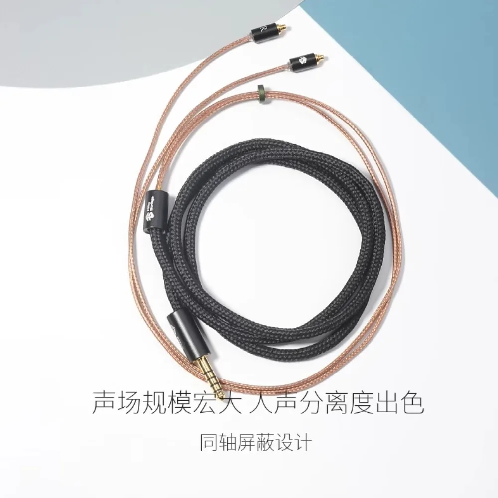 FiftyStrings DaVinci سماعات ترقية كابل 21awg تايوان 7N واحد كريستال النحاس OCC محوري درع