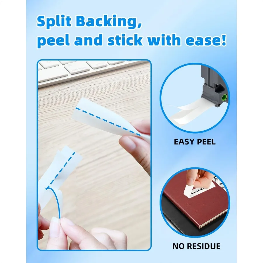 Nastro per etichettatrice da 6 pezzi Sostituisci per nastro TZe231 Tze Tz 12 mm 0,47 pollici bianco laminato compatibile con Brother P Touch Label Make