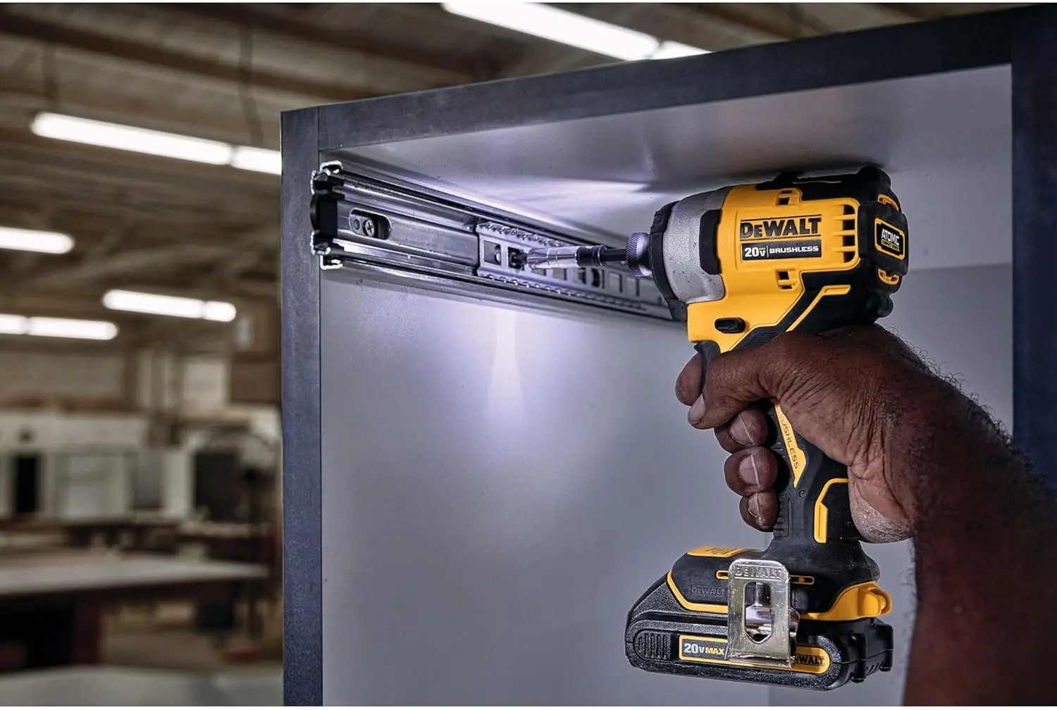 DEWALT ATOMIC 20V MAX* Impact Driver, Cordless, Compact Kit, 2 Batteries, 1/4-Inch (DCF809C2)