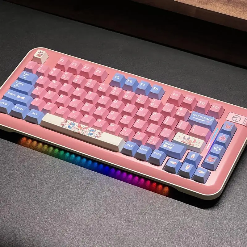 Mechanical Keyboard PBT Keycap Faerie Pink Blue Japanese Cherry Profile DYE Sub ISO Enter 1.25u 1.5u 1.75u 2u 2.25U Shift