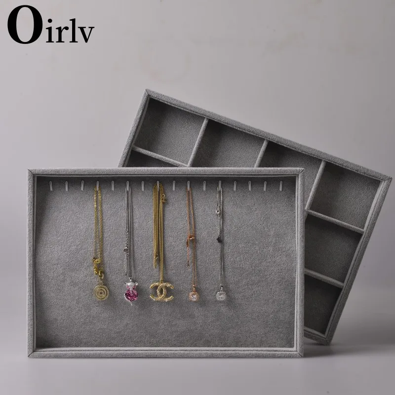 

Oirlv Velvet Jewelry Drawer Organizer Tray Stackable Jewelry Trays Removable Dividers for Rings Earring Storage Display Props