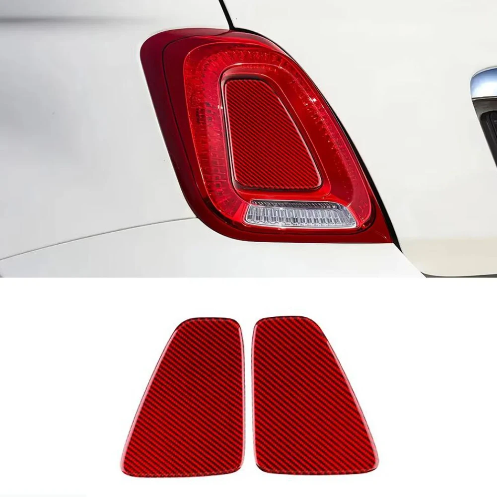 Rear Tail Light Cover Trim in Carbon Fiber for Fiat 500 For Abarth 595 695 2017 to 2023 Protects Tail Light Edges from Damage