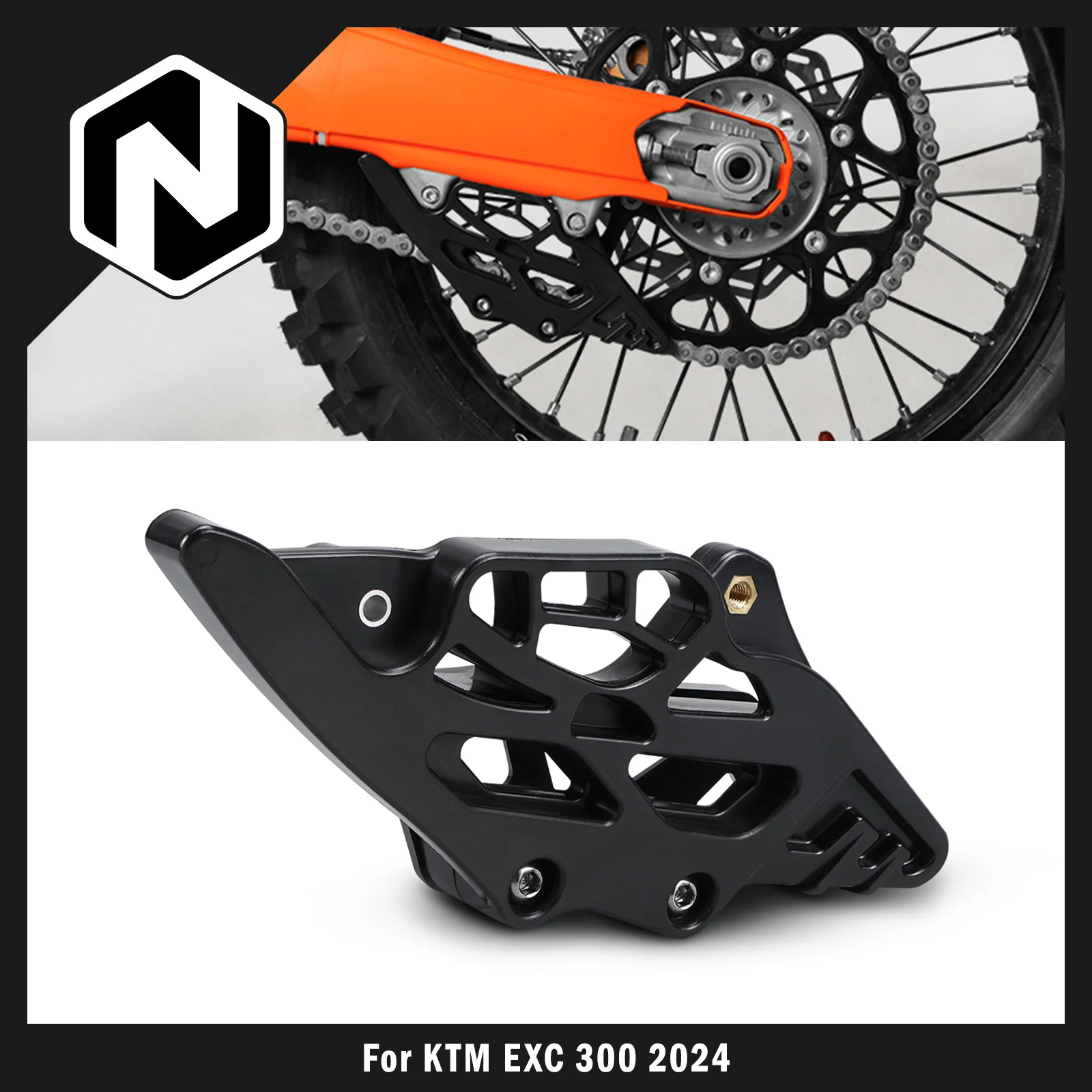 NICECNC For KTM EXC 300 2024 EXCF 350 SX 125 SXF 250 SXF 450 Rear Chain Guide Slider Guard For GasGas EC 300 For Husqvarna TE300