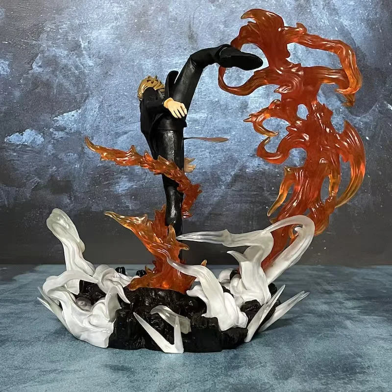 30 سنتيمتر قطعة واحدة سانجي الدائمة لهب سحابة قاعدة أنيمي اليدوية عمل أرقام سطح المكتب حالة تزيين هدية مزخرفة