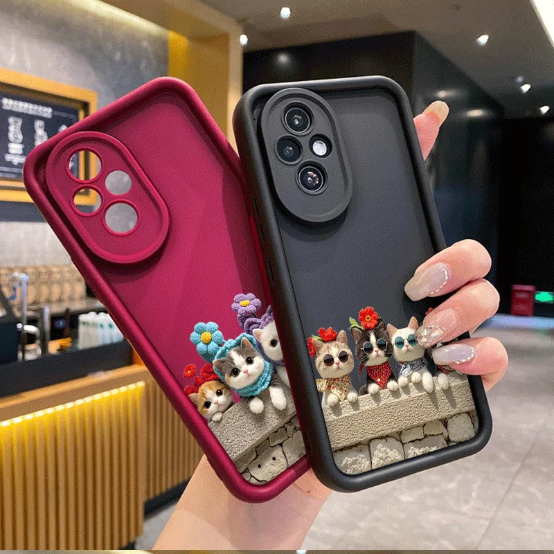 Funda Protectora para Teléfono con Diseño Creativo de Gatos con Gafas de Sol, para Huawei Nova 11i 10 9 SE P20 P30 P40 Pro Mate 50 40 PRO, Funda Suave