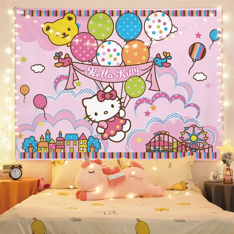 hello kitty Birthday Backdrop Kuromi Party Photography Background Wall Photo Studio Banner Poster Photo Studio Kids Party Decor