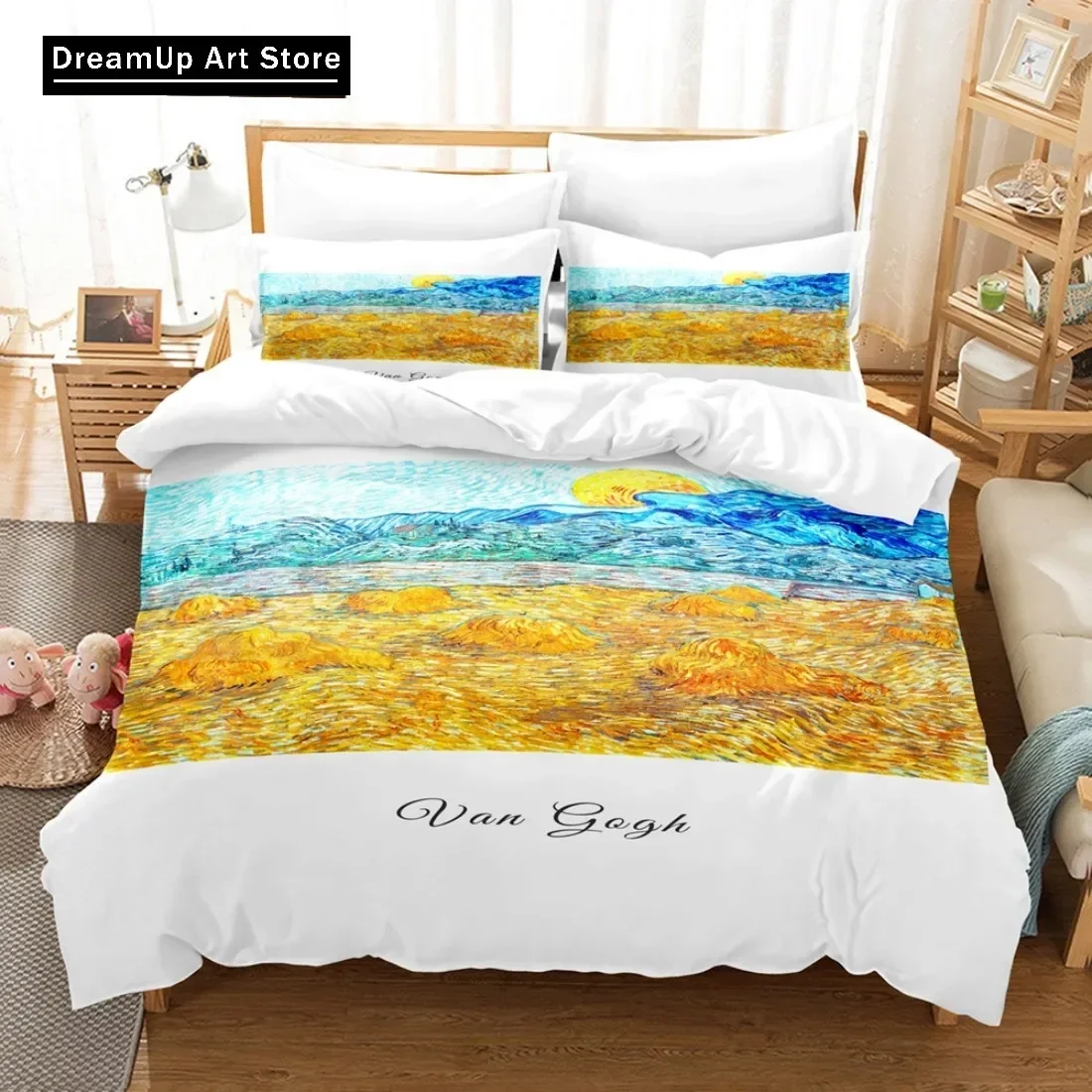

Abstract Van Gogh Oil PaintingBedding Set Duvet Cover Bed Set Quilt Cover Twin Single Queen King Size Boys Adult Home Textile