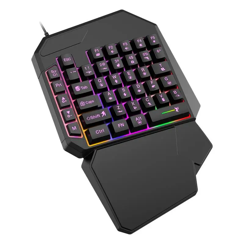 For Refer To Description 1 Handed Game Keyboard Programmable Left-handed Small Keyboard Professional Game Keypad Ergonomic Game