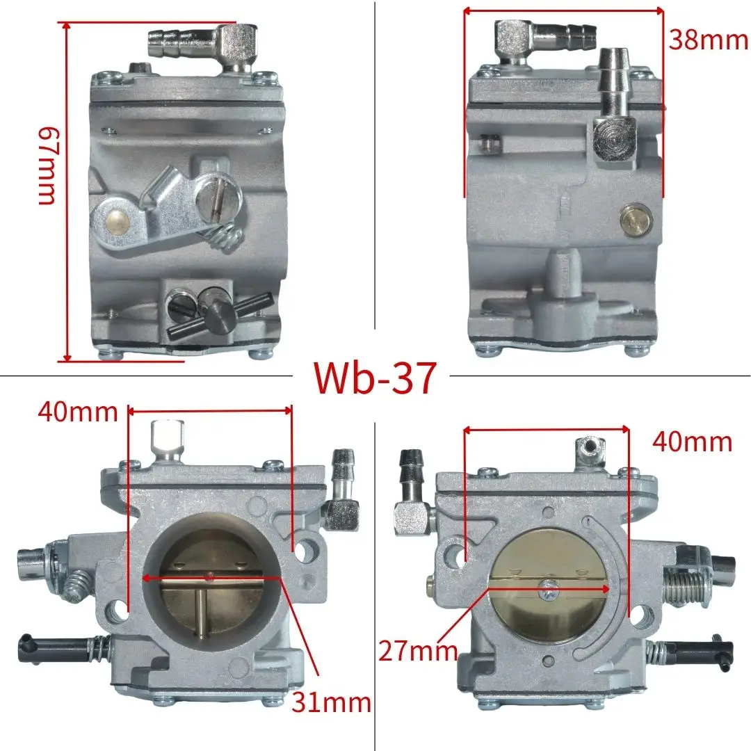 Walbro Carburetor Carb For WB-37 WB-37-1 150cc-200cc Garden Lawn Mower Trimmer Tools Paramotor Engine Model Airplane