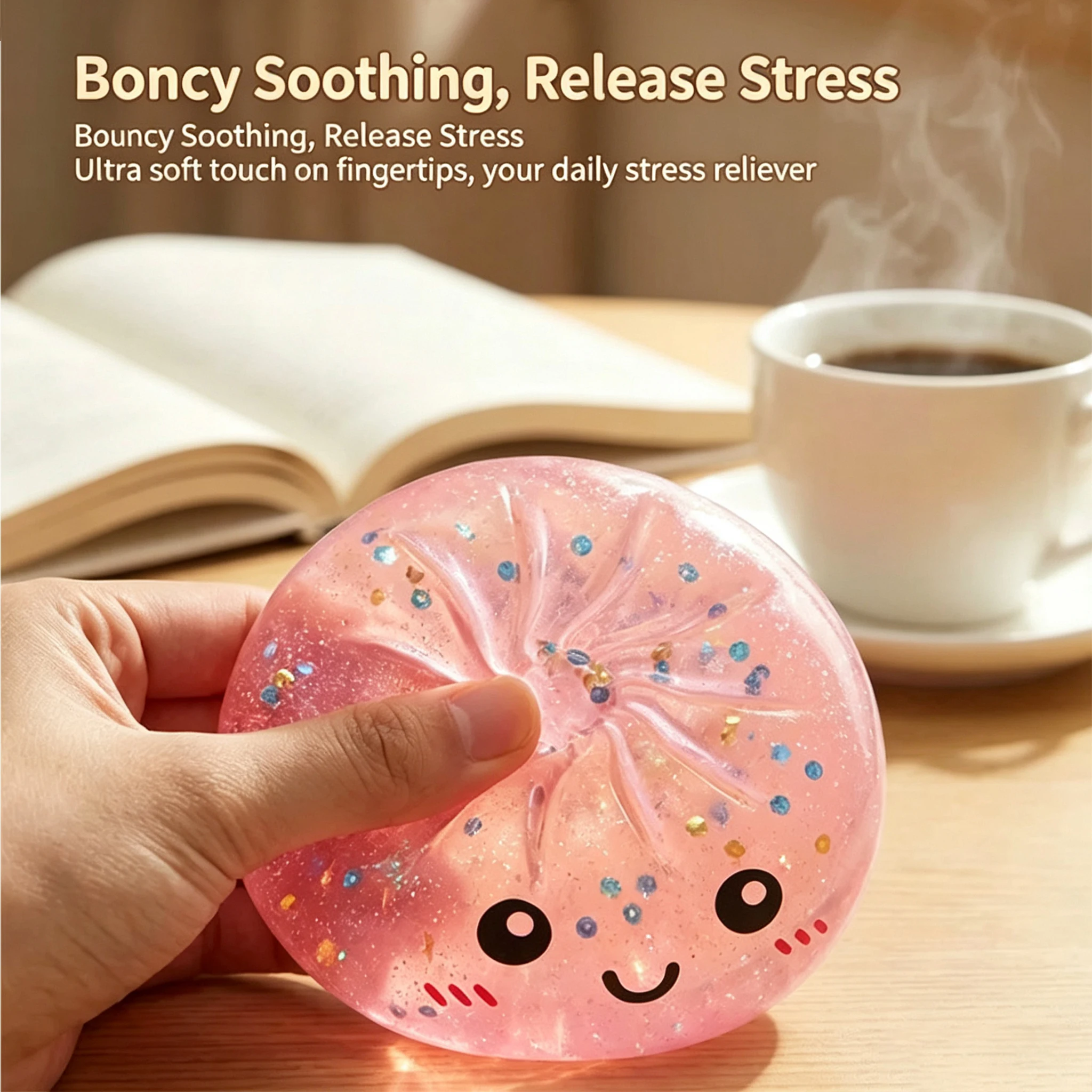 Ultra Rare Hidden Gold Glitter Dumpling Squishy Surprise Box Soft TPR Sensory Fidget Squeeze Toy Stress Relief with Steamer Case - view 5
