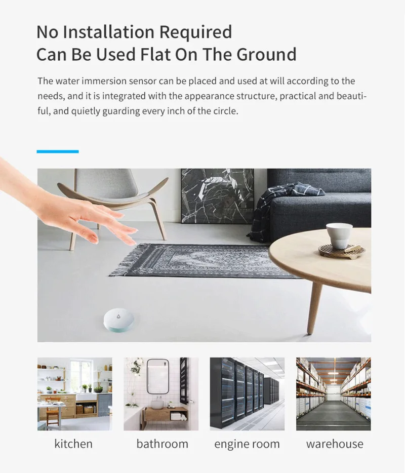 Small Tuya Zigbee Water Leakage Sensor App Remote Monitor Intelligent Linkage with Tuya zigbee valve Manipulator or Smart Valve