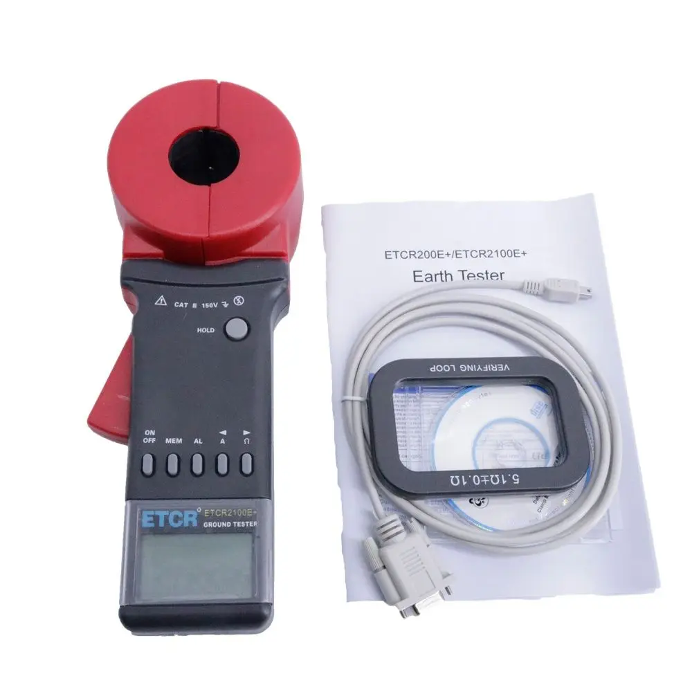 ETCR2100E+ Portable Ground Tester Clamp Earth Resistance Tester Resistance Range 0.01-1200OHM