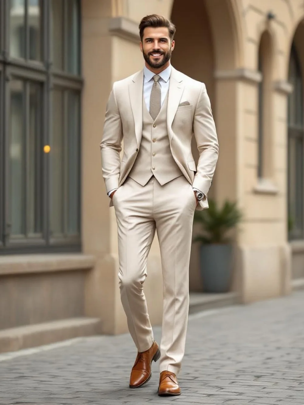 Formal Single Breasted Men Suit Set 3PCS 2025 Classic Notched Lapel Men Suit For Best Man Classic Performance Suit Trajes For Ho - Image 3