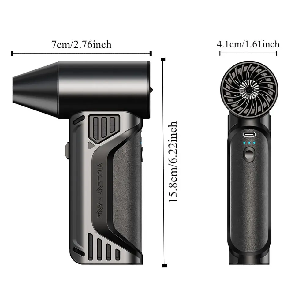 160000 دورة في الدقيقة مروحة نفاثة توربو صغيرة سرعة الرياح 52 متر/الثانية محرك بدون فرشاة منفاخ غبار قوي عالية السرعة قابلة للشحن مروحة يدوية عنيفة