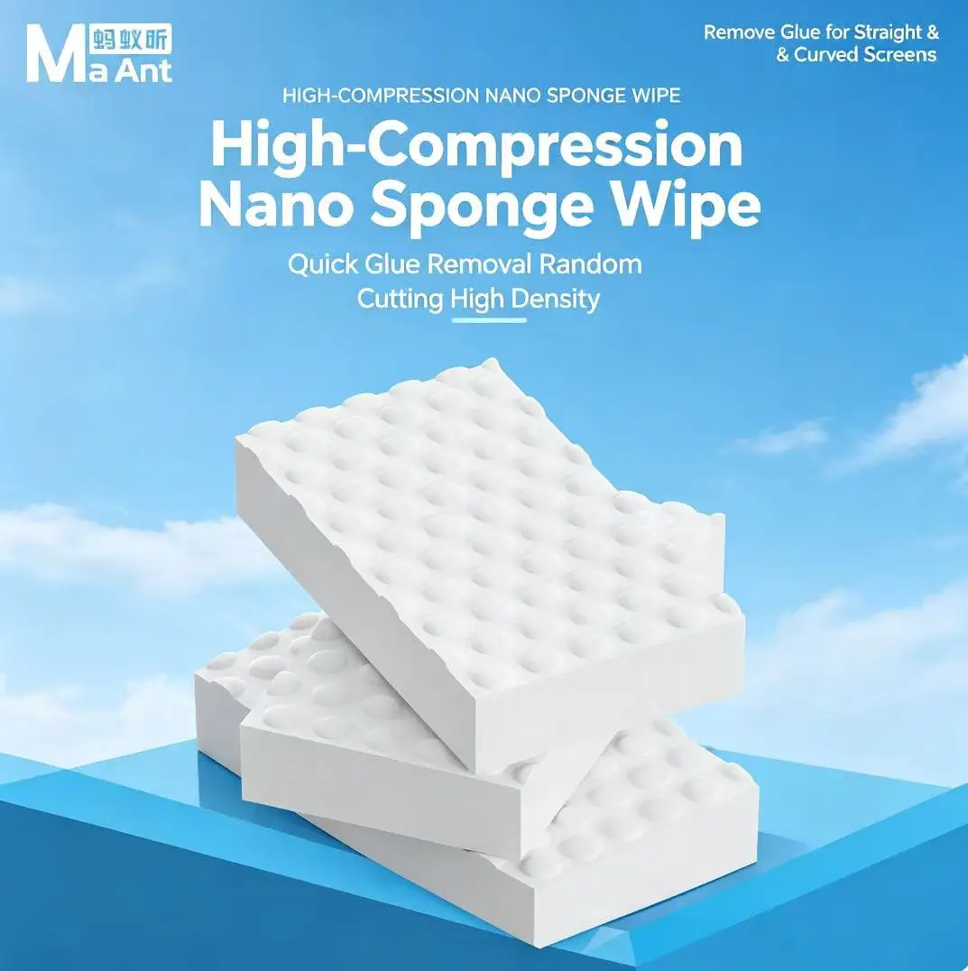 

Салфетки MaAnt Nano-Cleaning из прессованной губки без ворса и остатков для экранов мобильных устройств и удаления клея OCA, с сильным поглощением масляных пятен