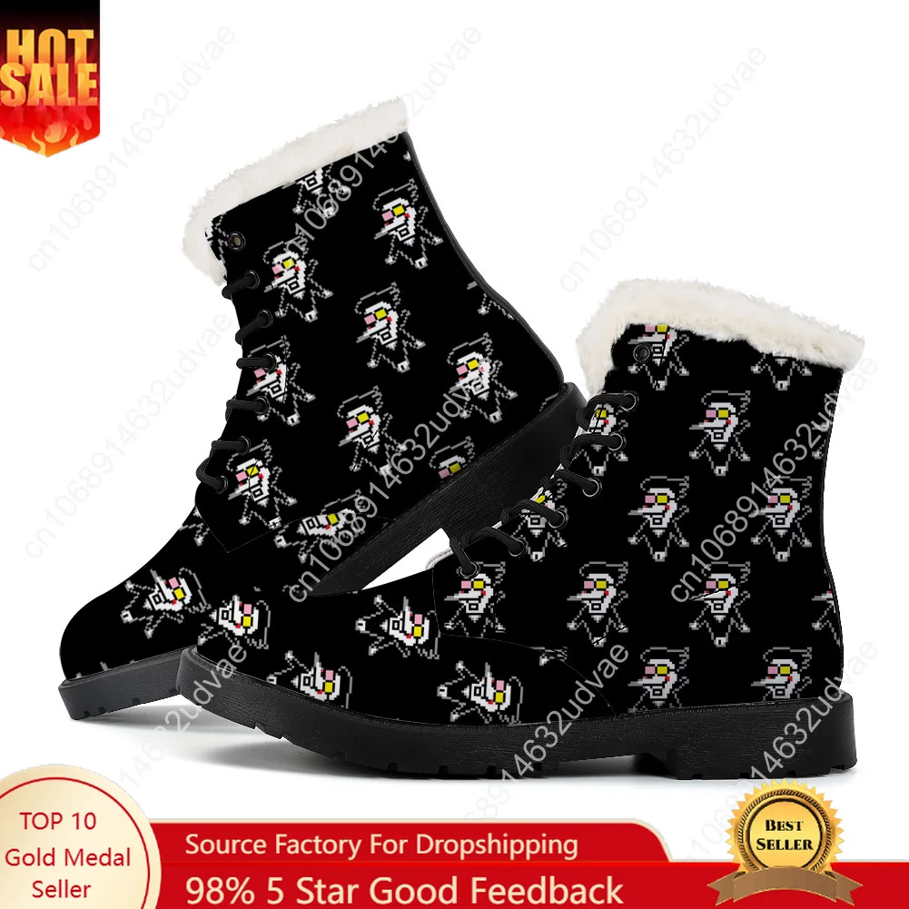 

Deltarune Spamton Undertale Plush Boots Mens Womens Teenager Shoes Casual Boot Outdoor Light Print on Demand Customize Shoe