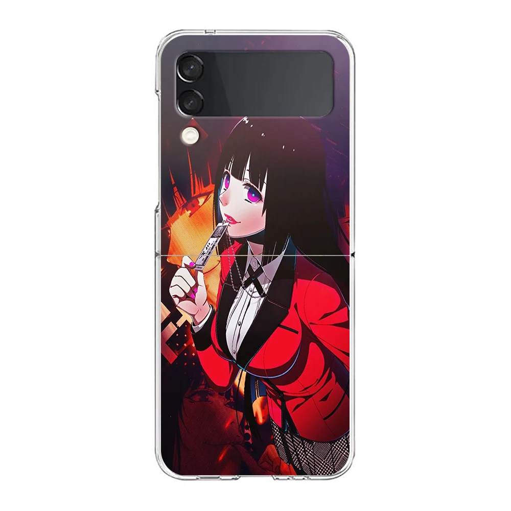 Kakegurui Jabami Yumeko Hard PC Phone Case For Samsung Galaxy Z Flip 6 5 4 Transparent ShockProof Cover for Samsung Z Flip 3 Bag