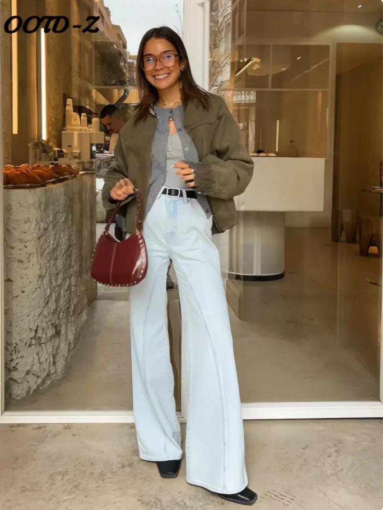 

Leather Solid Women Jacket Full Sleeve Single Breasted Lady Coat 2025 Autumn Vintage Suede Lapel Pocket Female Street Outwear