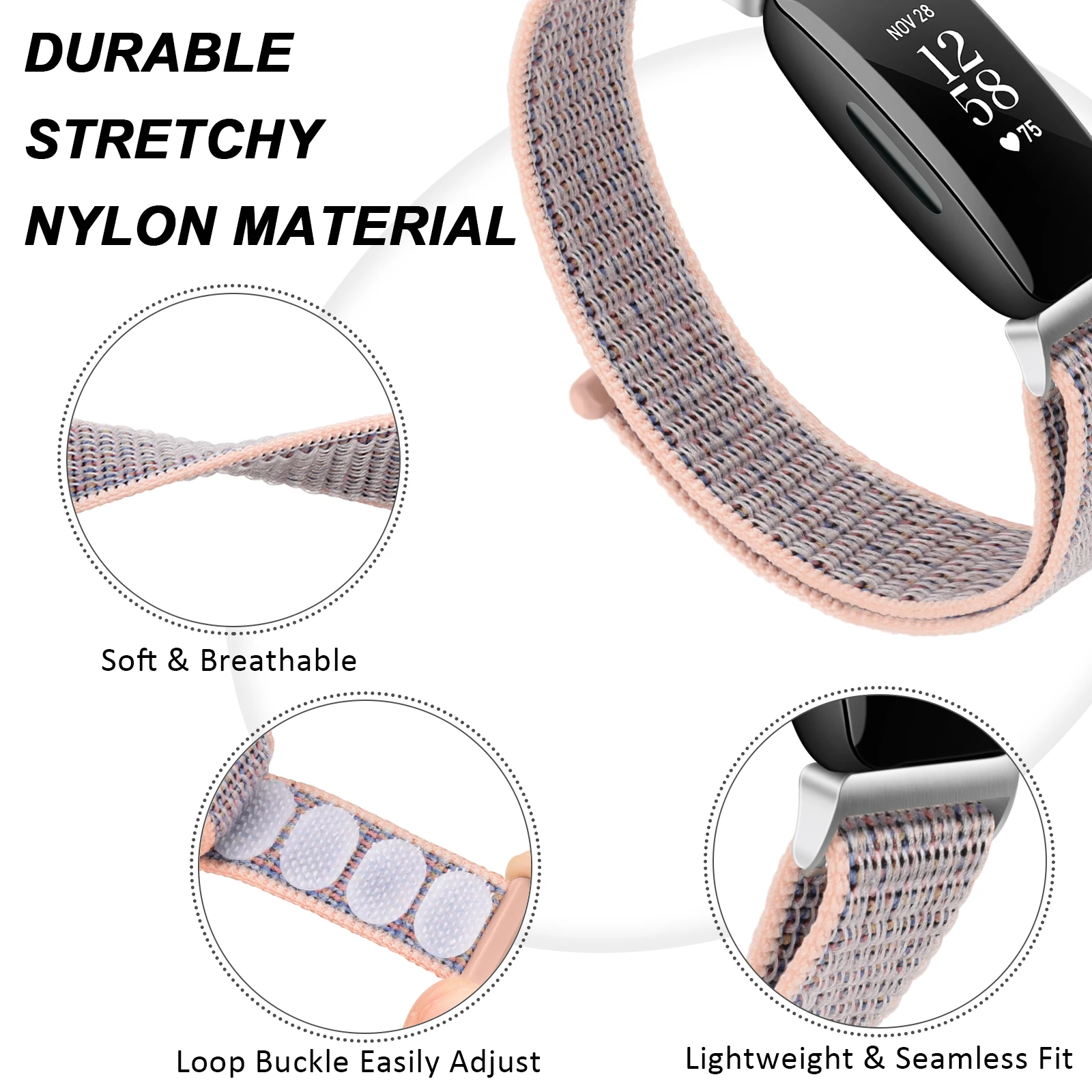 Ремешок нейлоновый для наручных часов, Браслет для Fitbit Inspire Hr/Inspire, 2 шт.