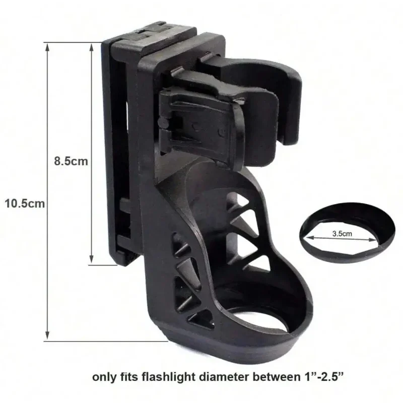 Universal 360° Rotatable Tactical Flashlight Holster Side Safety Lock Quick Release Belt Torch Carry Holder For Outdoor Use