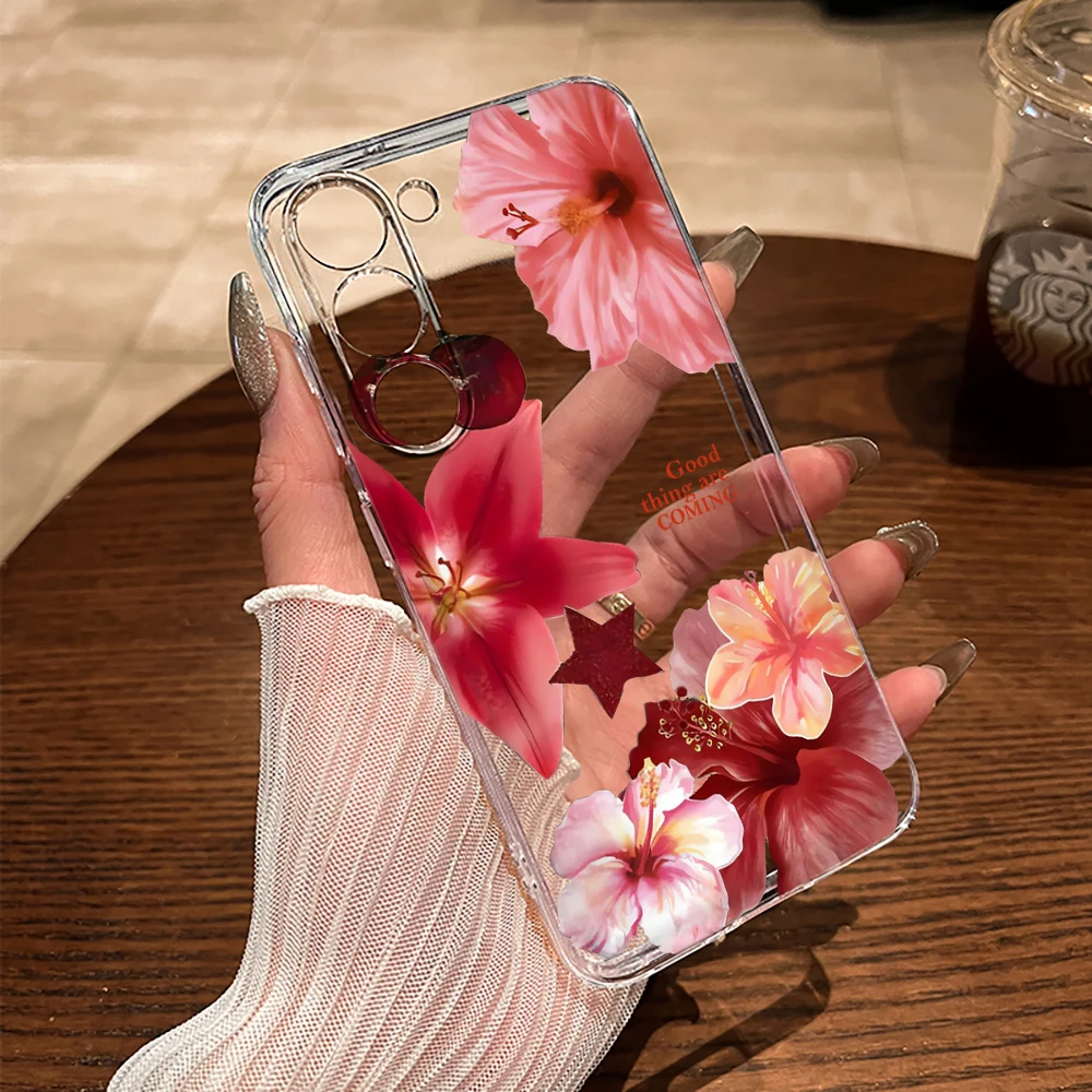 Kirschblüten-Hülle für Samsung Galaxy S26 S25 S24 S23 Ultra S22 S21Plus FE A57 A56 A55 A54 A53 A36 A35 A34 5G Transparente Schutzhülle – Detail 2