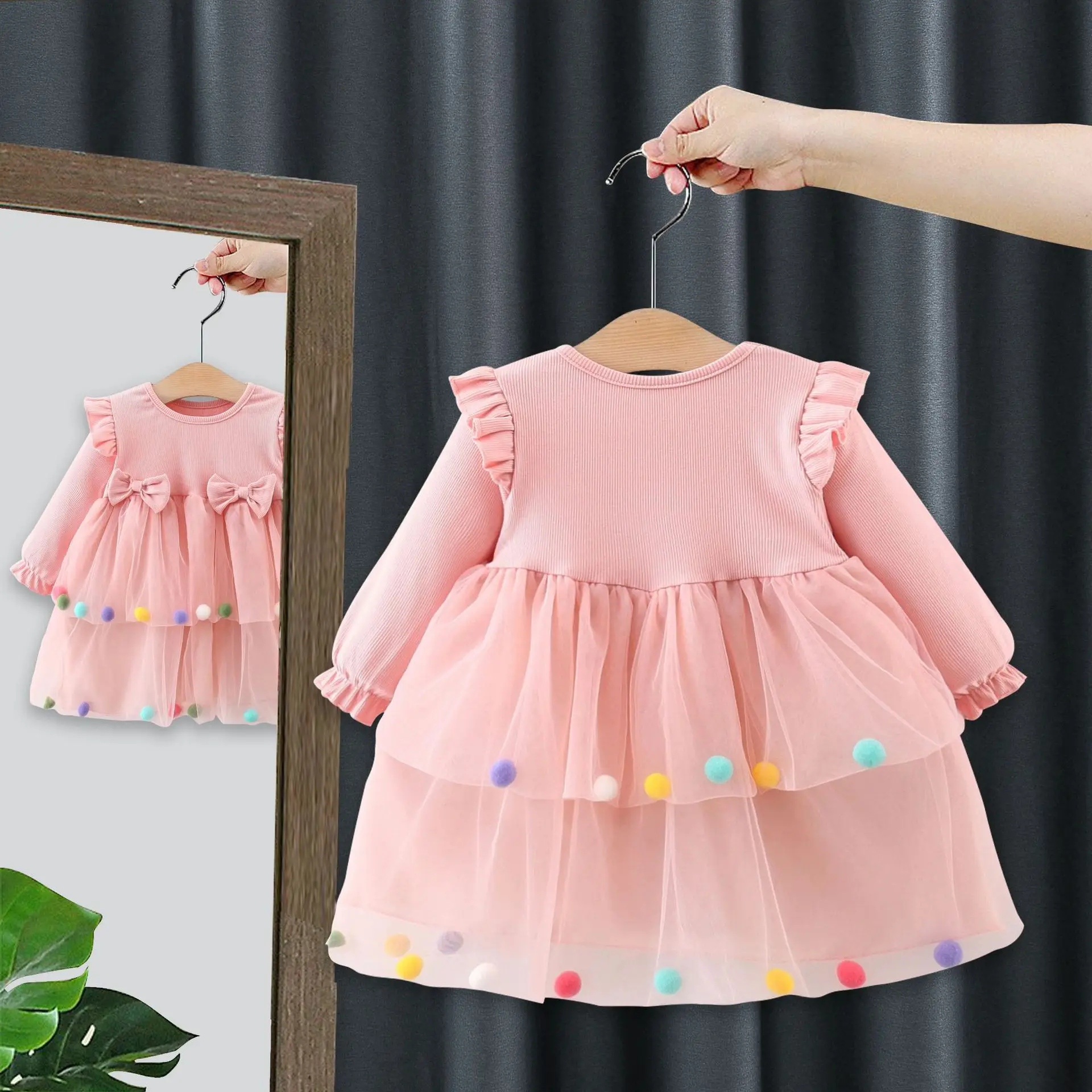 Toddler Baby Girl Dress for Newborns Long Sleeve 1 Year Birthday Princess Party Dresses Infant Baby Clothing Kids Girls Clothes