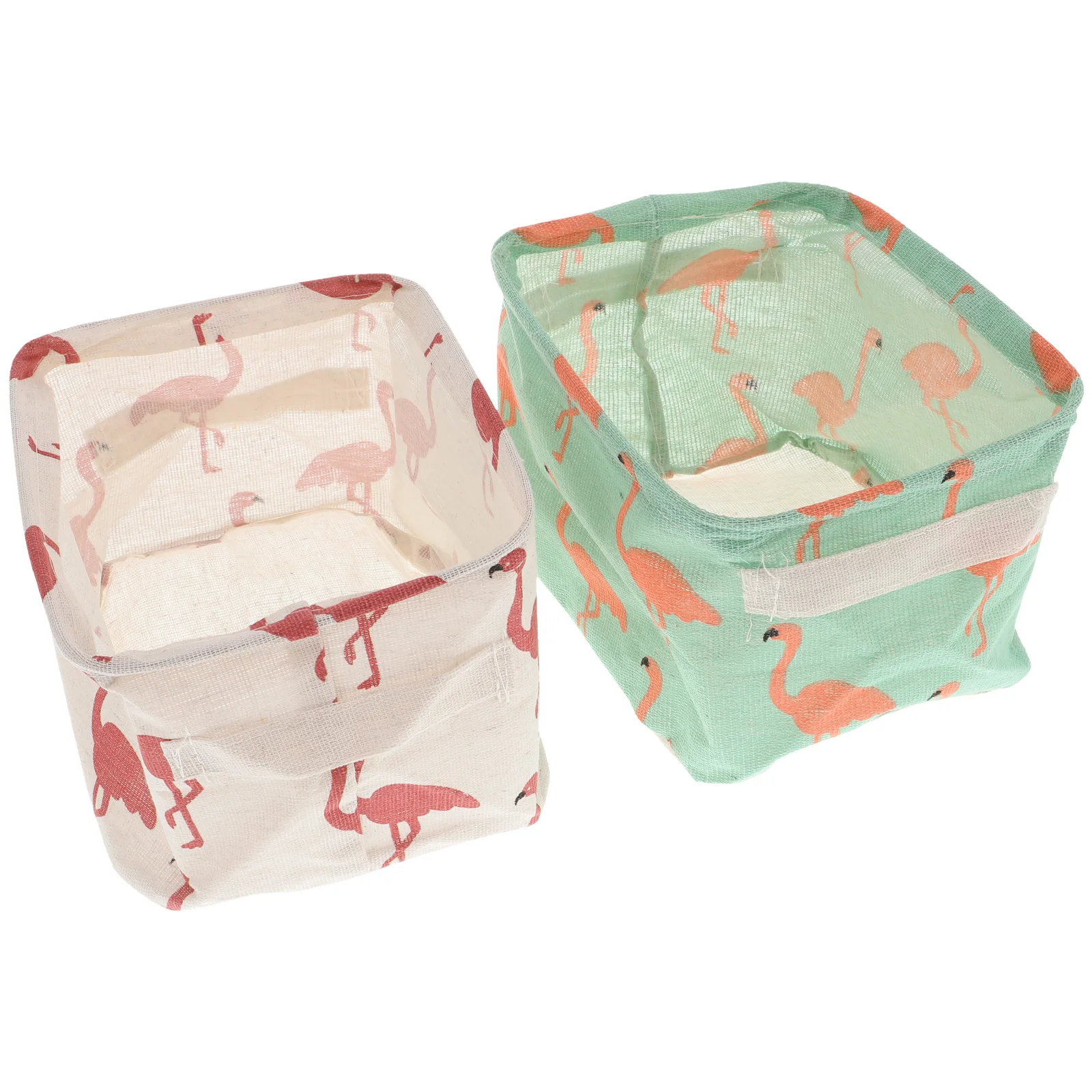 

2 Pcs Waterproof Storage Baskets Cotton Linen Material Nordic Decorative Cute Basket for Home Desk Key Mini Round Small