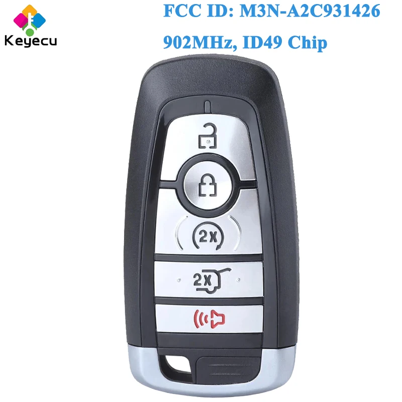 KEYECU Smart Remote Key for Ford Expedition Explorer Edge Escape for Lincoln M3N-A2C931426 164-R8198 164-R8278 902MHz ID49 Chip