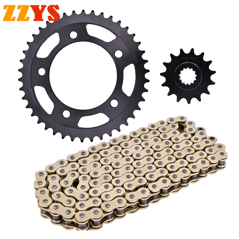 525HO Ring 500CC Motorcycle Golden Chain 525 15T 42T Front Rear Sprocket Wheel Gear For Honda CBF500 PC39 CBF 500 ABS 2004-2008