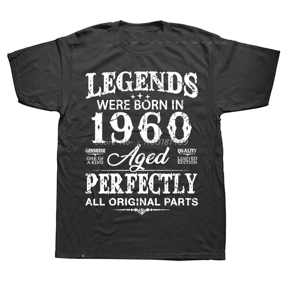 Vintage 1960 Funny 64 Years Old shirts Graphic Fitness T-shirt cotton tops tees Men Clothing Oversized Unisex Streetwear tshirt