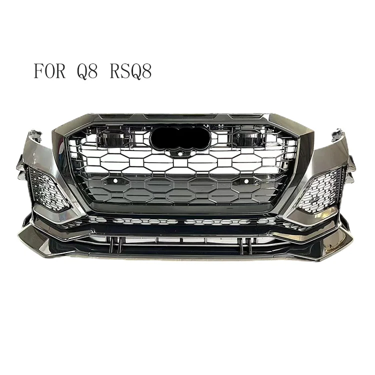 Hot Sale Auto Parts Q8 Upgrade to RSQ8 Front Bumper with Grille with ACC cameras Hole for audis RSQ8 Bodykit 2021 2022 2023