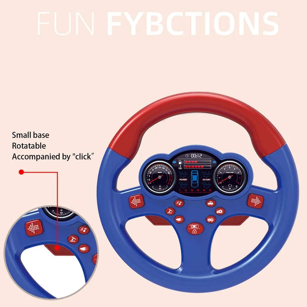 

Multi-Sensory DriveSim Wheel - 7 Sound & Light Modes Kids Steering Wheel Toy with Real Engine Vibration